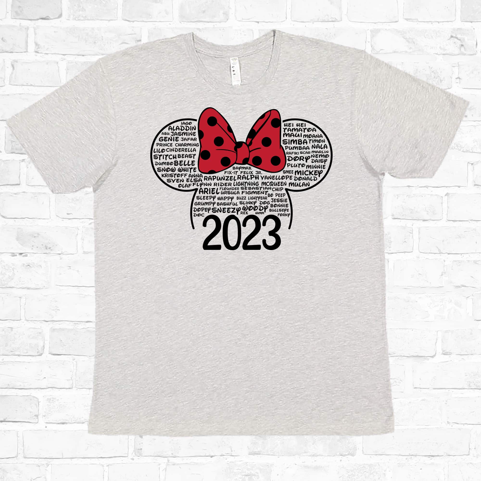 Disney Womens Plus Size T-Shirt Minnie Mouse Print, Heather Grey